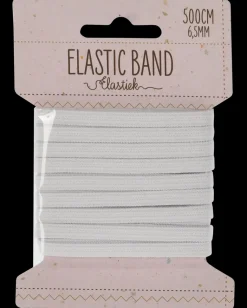 Elastik flad 6,5 mm x 5 m - hvid