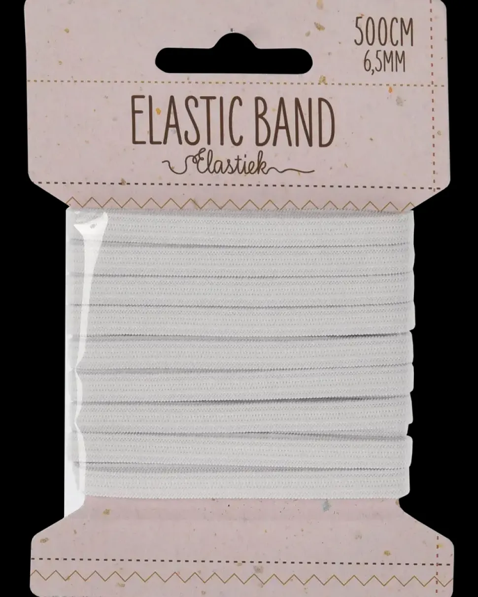 Elastik flad 6,5 mm x 5 m - hvid