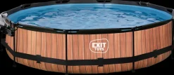 EXIT TOYS Pool Ø360x76 cm med pumpe og skærm - brun