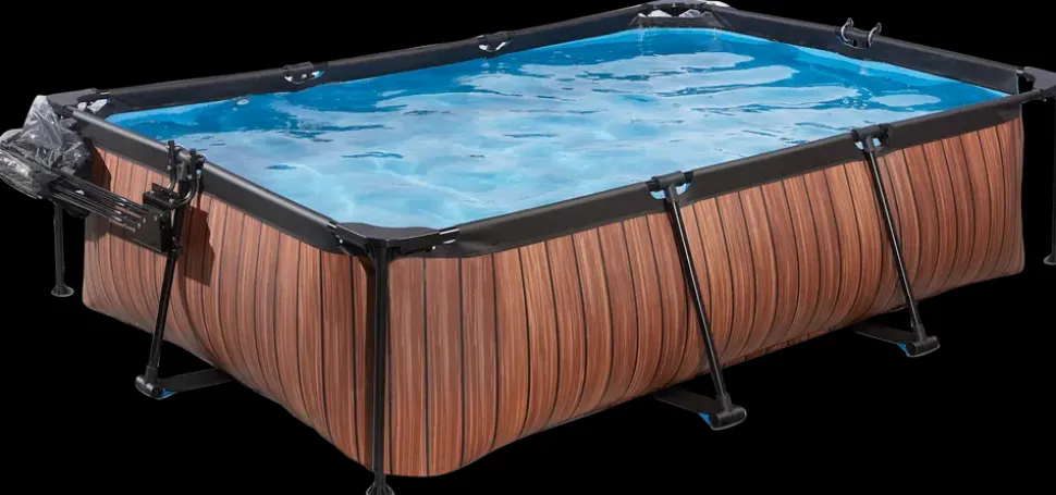 EXIT TOYS Pool 220x150 cm med pumpe og skærm - brun