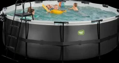 EXIT TOYS Pool Ø427x122cm med pumpe og skærm - Sort