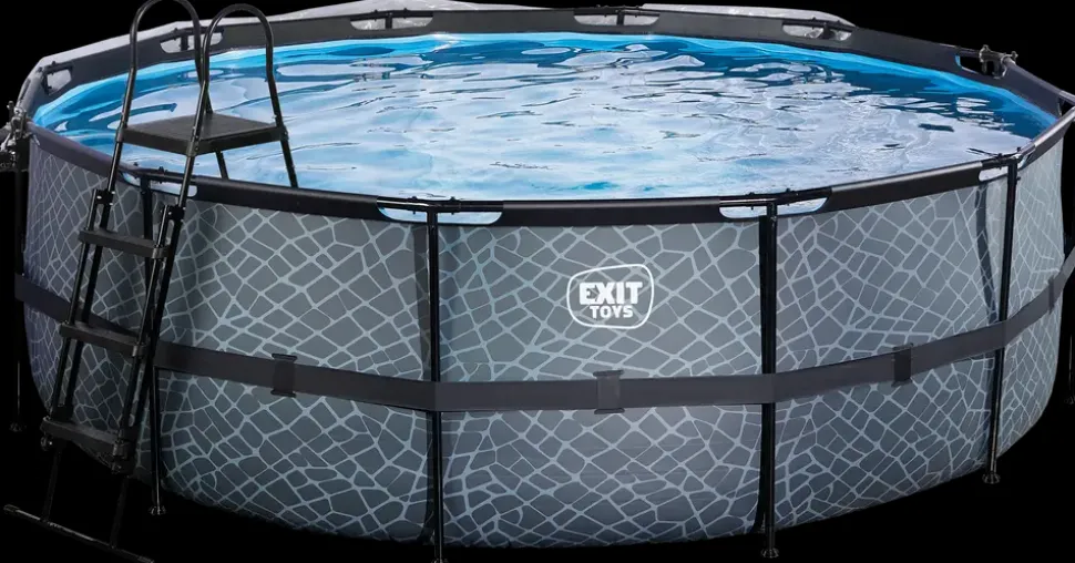 EXIT TOYS Pool Ø427x122cm med pumpe og skærm - Grå