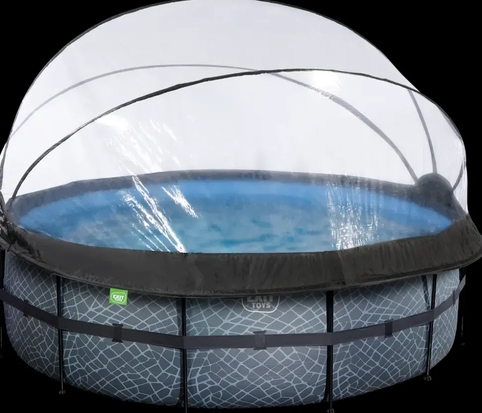 EXIT TOYS Pool Ø427x122cm med pumpe og skærm - Grå