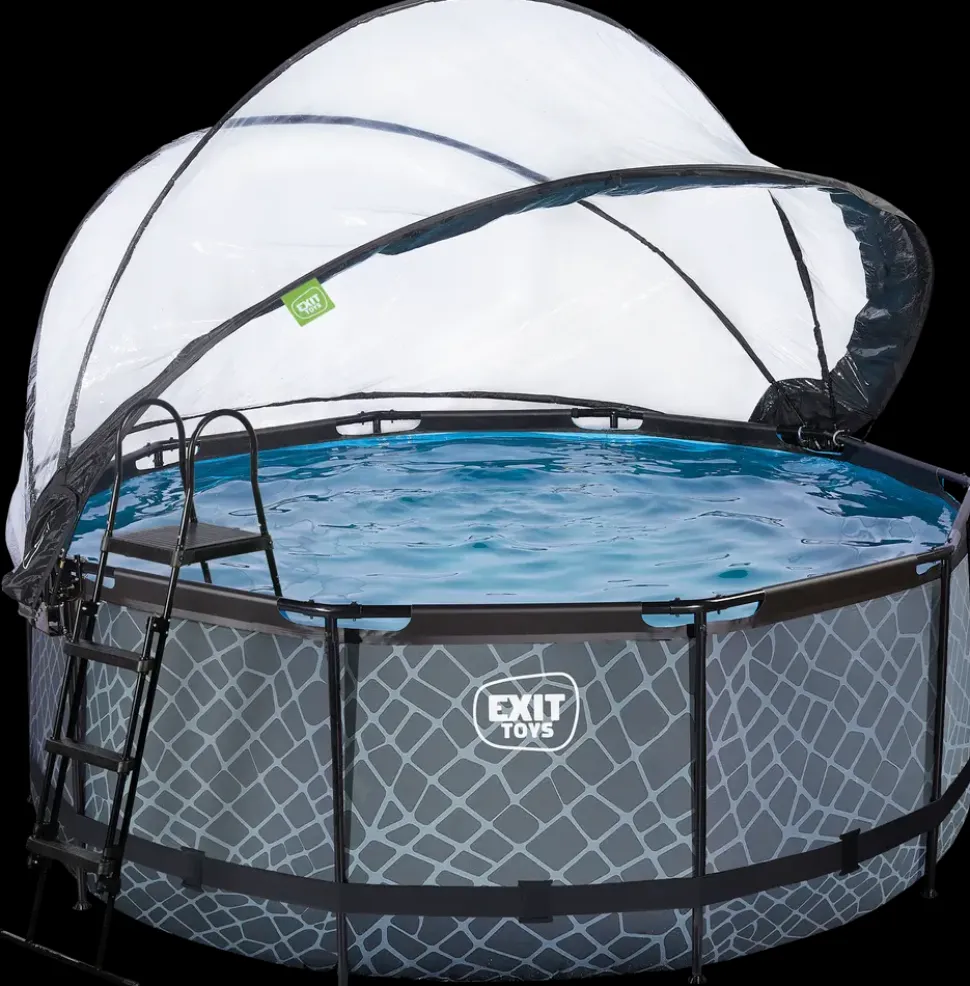 EXIT TOYS Pool Ø360x122cm med pumpe og skærm - Grå