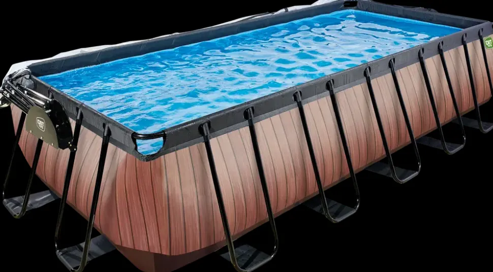 EXIT TOYS Pool 540x250x122cm med pumpe og skærm - Brun