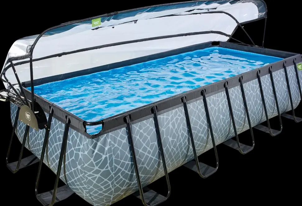 EXIT TOYS Pool 540x250x122cm med pumpe og skærm - Grå