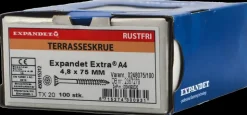 EXPANDET Rustfri A4 skrue 4,8 x 75 mm 100 stk.