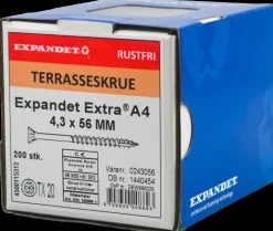 EXPANDET Rustfri A4 skrue 4,3 x 56 mm 200 stk.