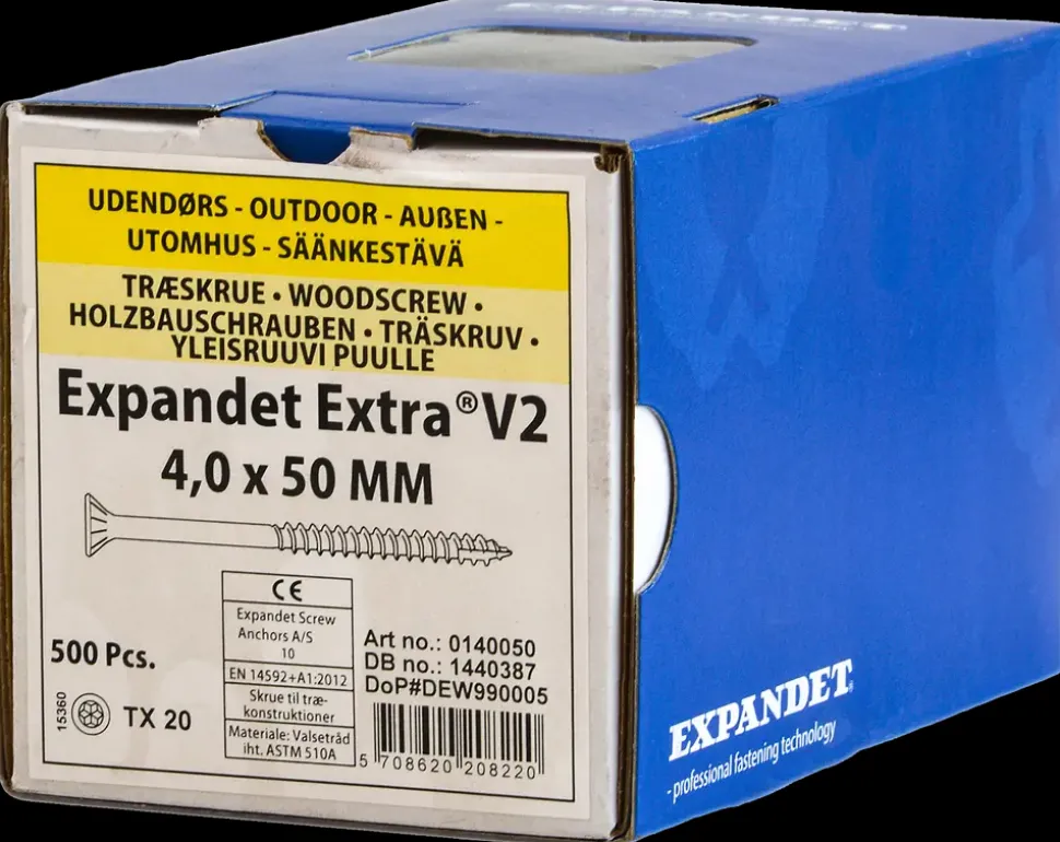 EXPANDET Spånskrue 4 x 50 mm TX20 500 stk.