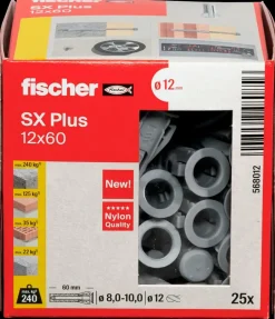 Fischer Uni plug SX plus 12 x 60 mm 25 stk.