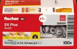 Fischer Uni plug SX plus 5 x 25 mm 100 stk.