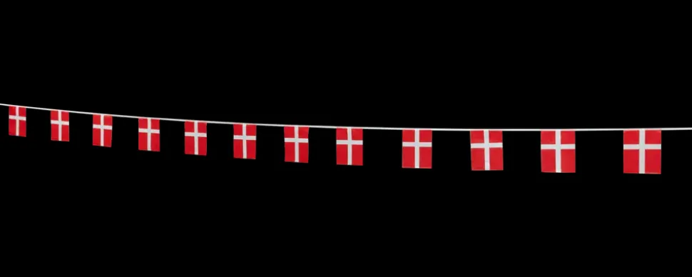 Flagguirlande 4 meter - Firkantflag