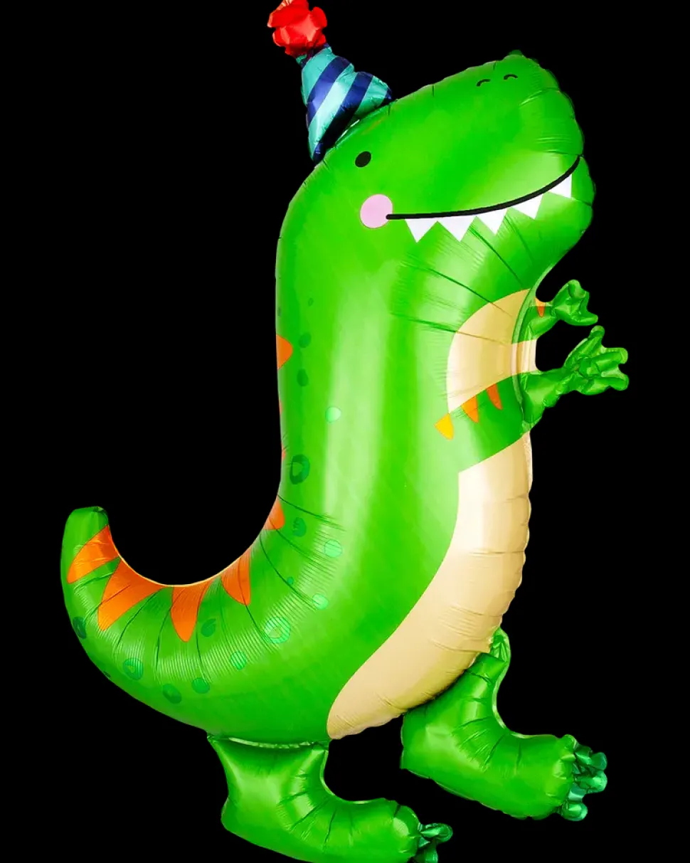Folieballon 70 cm - Dino med hat