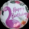 Folieballon 33 cm - Happy birthday flamingo