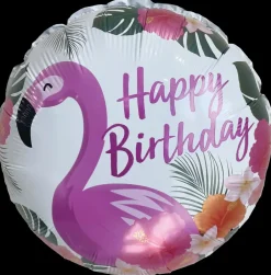 Folieballon 33 cm - Happy birthday flamingo