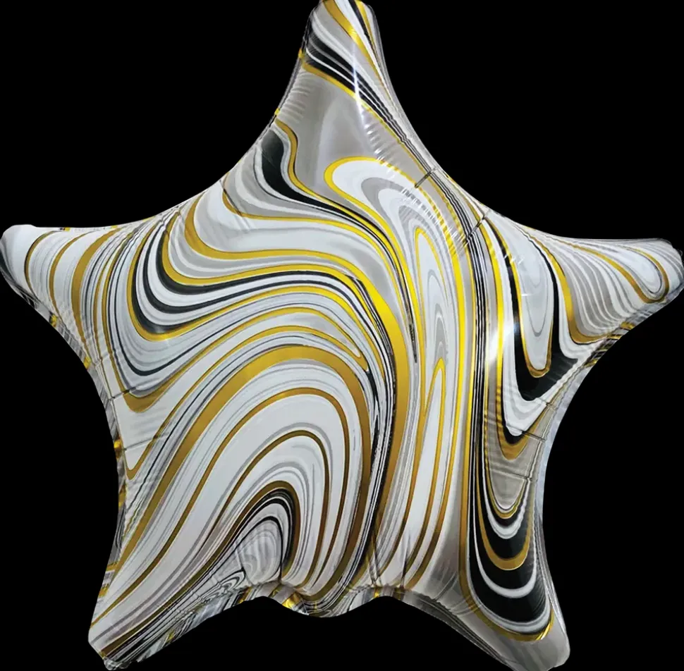 Folieballon 40 cm - Marmor stjerne