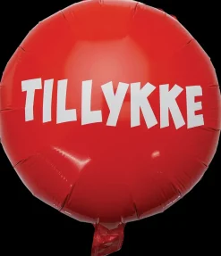 Folieballon Ø45 cm - TILLYKKE rød