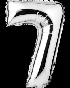 Folieballon H. 35 cm sølv - nr. 7