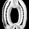 Folieballon H. 35 cm sølv - nr. 0