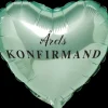 Folieballon konfirmand - hjerte grøn