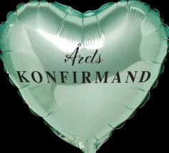 Folieballon konfirmand - hjerte grøn