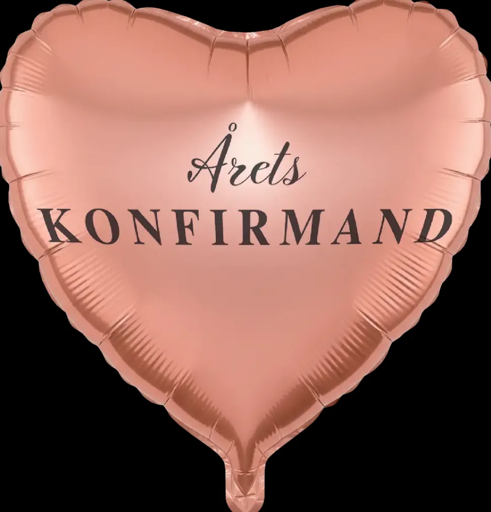 Folieballon Konfirmand - hjerte rosa