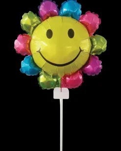 Folieballon mini med pind - Blomst