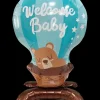 Folieballon på fod 66 cm - "Welcome baby" blå