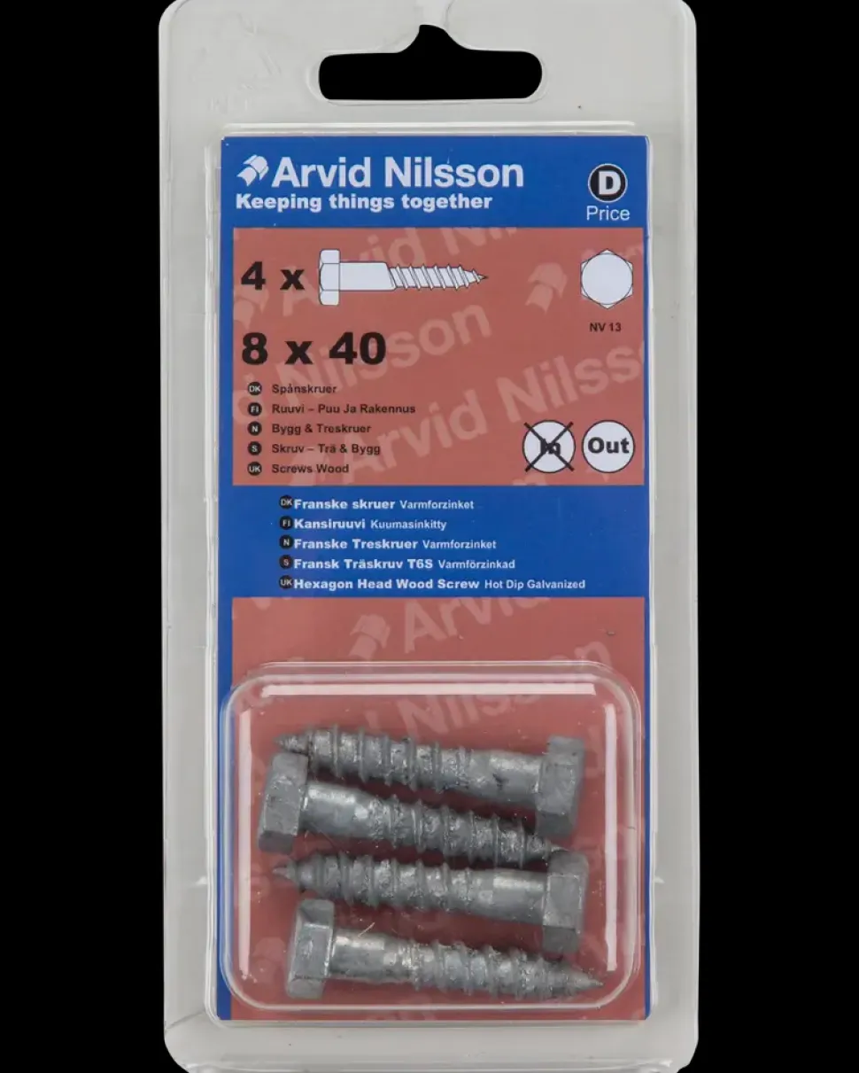 Fransk skrue 8 x 40 mm 4-pak