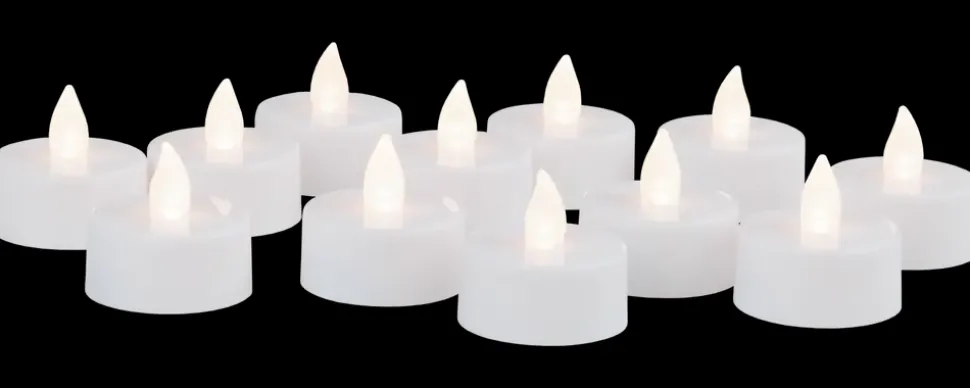 Fyrfadslys LED 12-pak - hvid