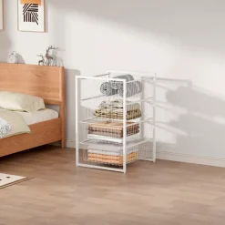 Garderobeindsats med 4 trådkurve
