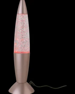Glitterlampe med farveskift H. 35 cm