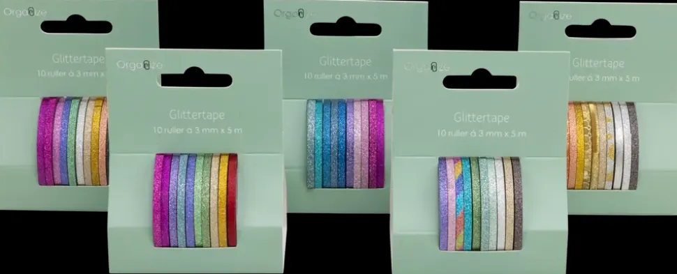 Glittertape 10-pak - Assorteret design