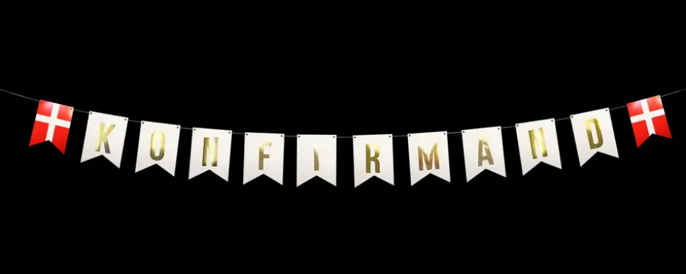 Guirlande KONFIRMAND med flag - 3 m