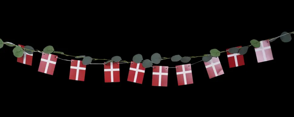 Guirlande med eucalyptus og flag - 2 meter