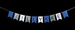 Guirlande Tillykke - Blå og grøn