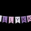 Guirlande Tillykke - Pink og lilla