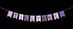 Guirlande Tillykke - Pink og lilla