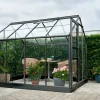 Halls Drivhus Popular 86 + glas og fundament - sort