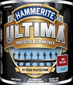 Hammerite Ultima 250 ml - RØD RAL 3003