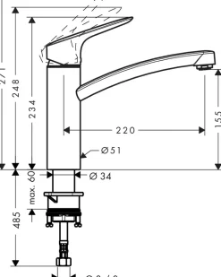 hansgrohe MyCube M Køkkenarmatur - blank