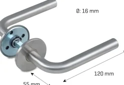 jasa Dørgreb L-form rustfri - 16 mm