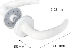 jasa Dørgreb plast 19 mm - hvid