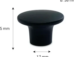 jasa Møbelknop Kreta Ø37 mm sort