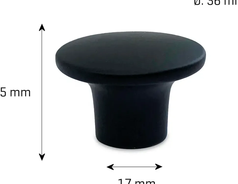 jasa Møbelknop Kreta Ø37 mm sort