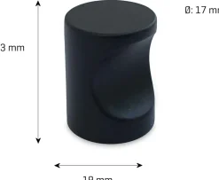 jasa Møbelknop Spa Ø17 mm - matsort