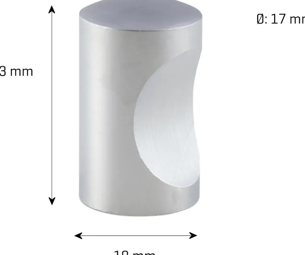 jasa Møbelknop Spa Ø17 mm - matkrom