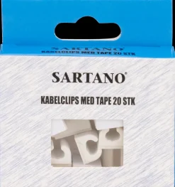 Kabelclips med tape 20-pak