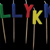 Kagelys på pind - TILLYKKE multifarvet