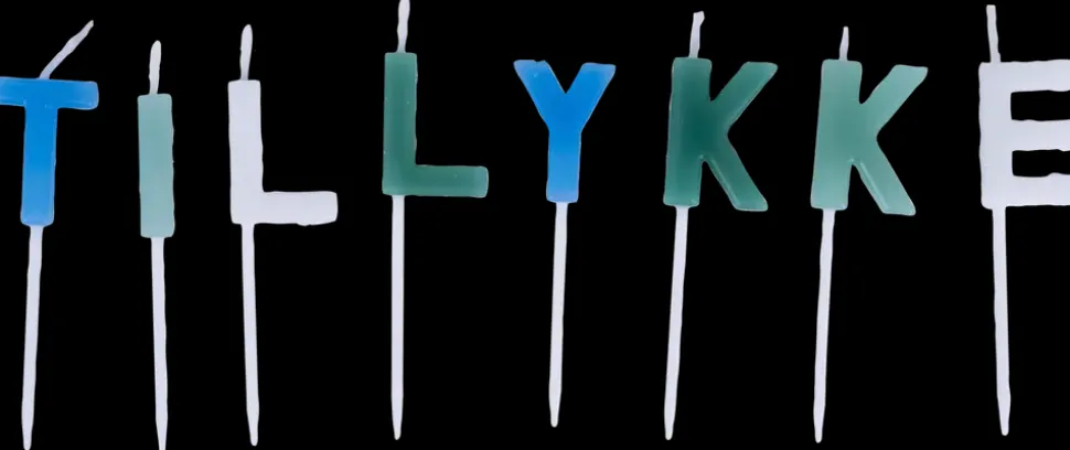 Kagelys Tillykke - Blå, hvid og grøn